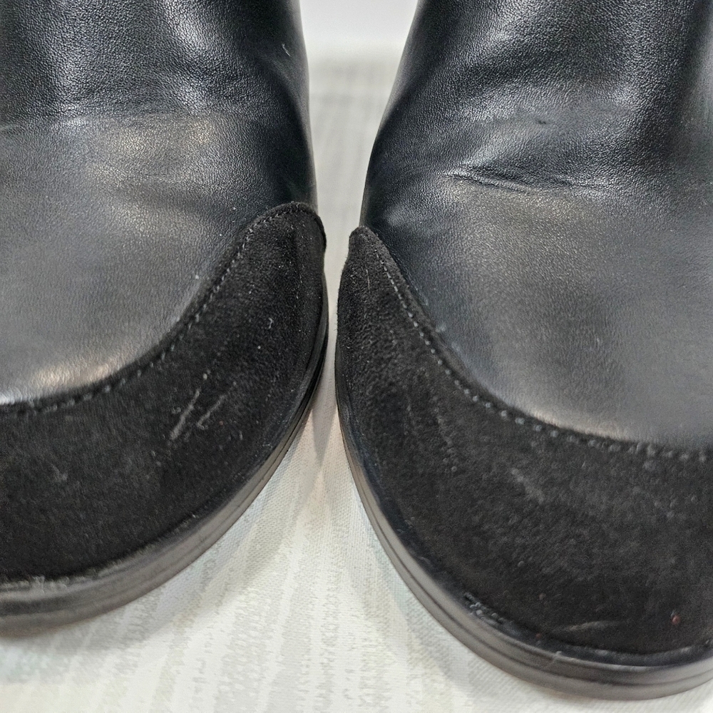 River Island Black Faux Leather Ankle Boots Gold Hardware Size 9 - Picture 13 of 16